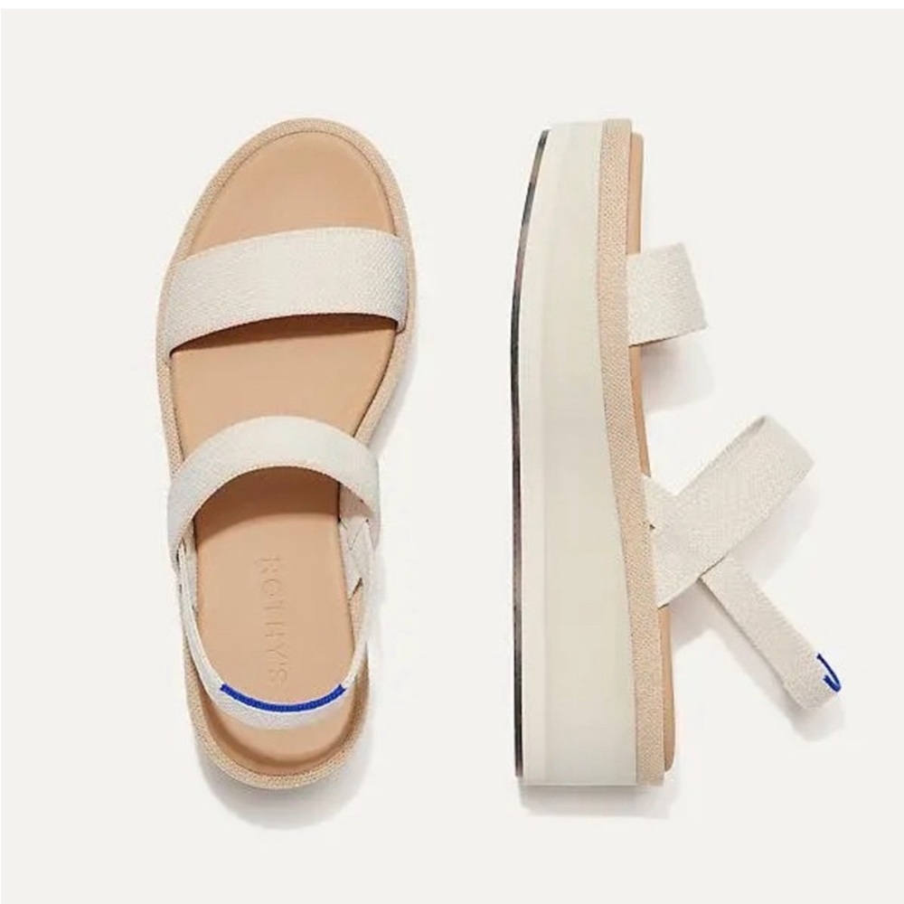 Rothy's Wedge Sandals EUC 9.5 Salt